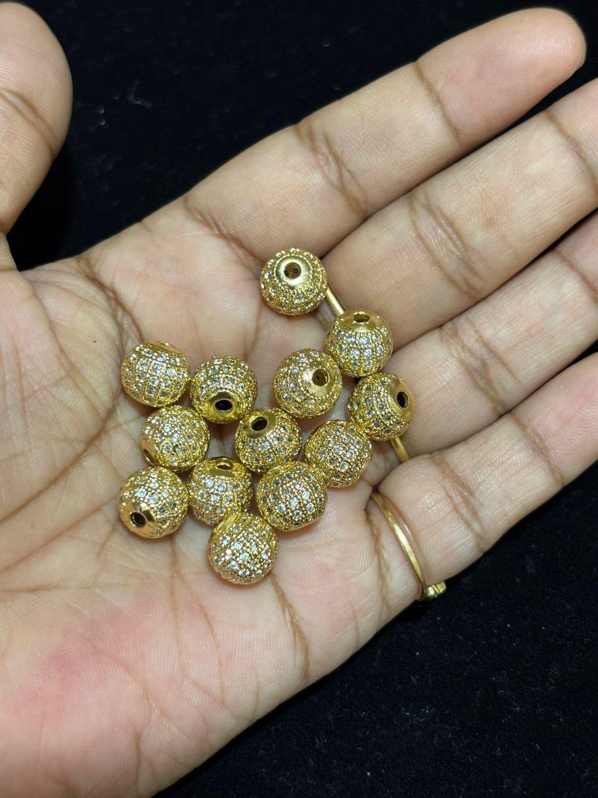 Gold Finish CZ Balls, Sold by 1 pc