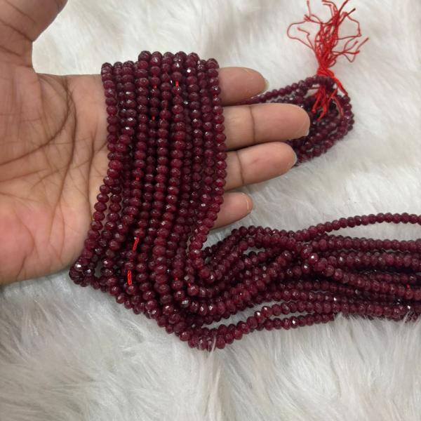 ONYX  Beads Maroon colour 3x4.5