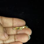 Gold Finish Leaf Model 5 Stone Polki Pendant with 5 holes