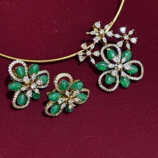 Latest Victorian Finish Beaded Pendants with CZ Stones, Colours Available