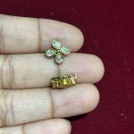 Mehandhi Finish 4 Stone Flowers, Set of 1 pair , Colours Available