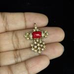 Antique Finish Coral Small Pendant