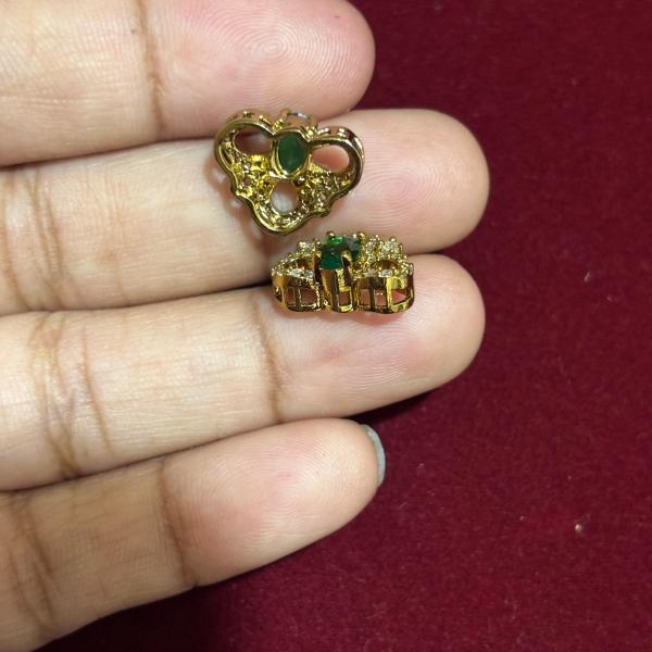 Mehandi Finish Small Side Pendants ,set of 1 pair, Colours available