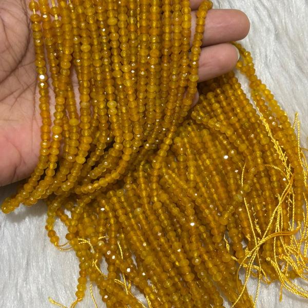ONYX  Beads Musturd Yellow colour 3x4.5