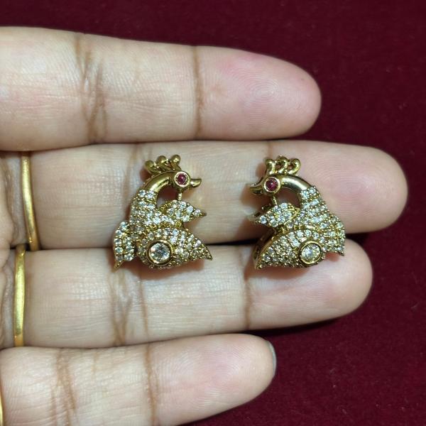 Victorian Peacock Side Pendants ,set of 1 pair