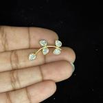 Gold Finish Leaf Model 5 Stone Polki Pendant with 5 holes
