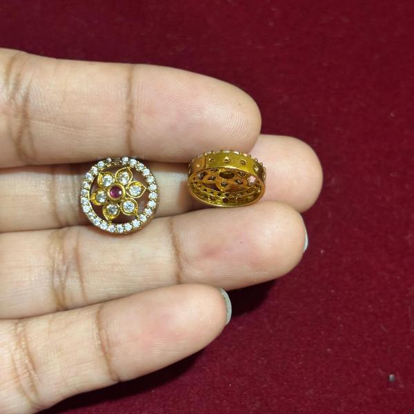 Mehandi Finish Side Pendants ,set 1 pair (pink and green available)