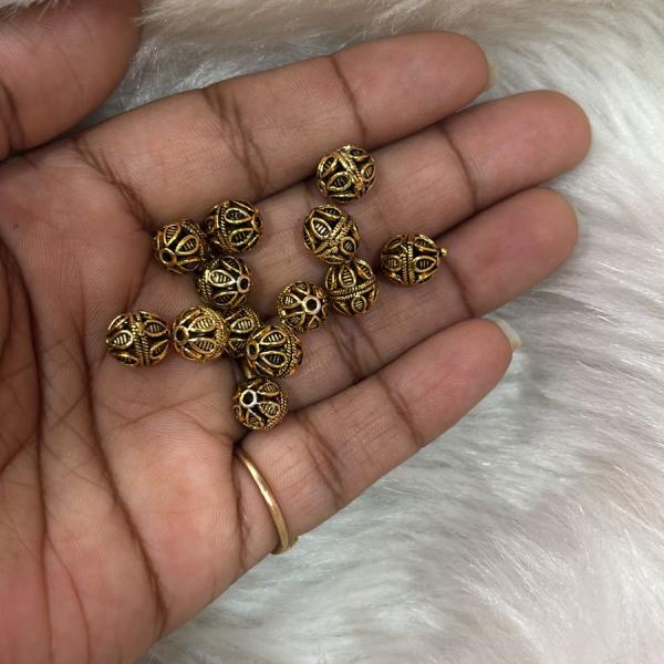 Antique Gold  Nakshi balls  8 x7.5mm ,Minimum qty  5pcs