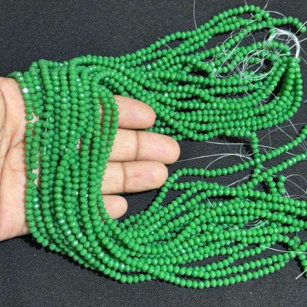 Crystals Beads Green 3mm size, Minimum Order Qty 2 lines