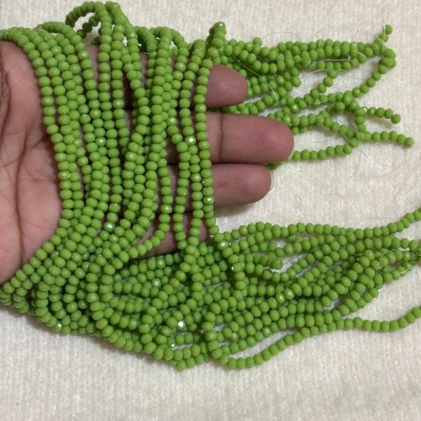 Crystals Beads Parrot Green 3mm size , Minimum Order Qty 2 lines