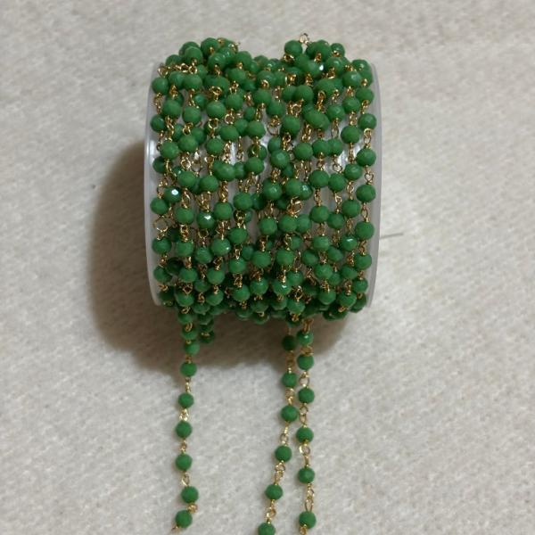 Parrot Green Crystal chain 3mm