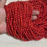 Corals Oval  4x7mm, Minimum Order Qty 2 lines