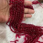 Monalisa Flat oval shape Beads  Dark Pink 4.5x7mm, Minimum Order Qty 2 lines