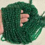 Monalisa Flat oval shape Beads green 4.5x7mm, Minimum Order Qty 2 lines