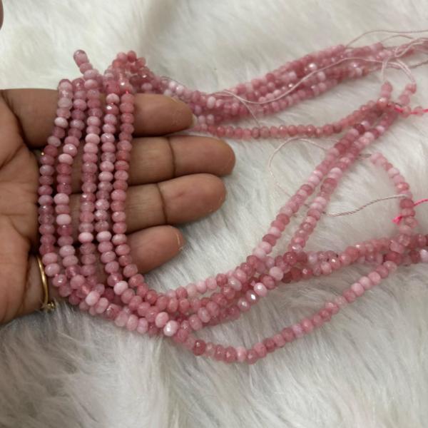 ONYX  Beads babyPink with white shade colour 3x4.5