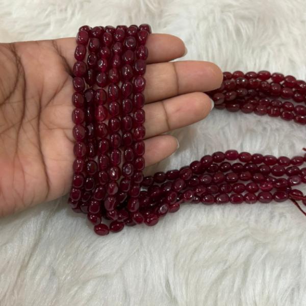 Dul Dul Beads Maroon colour  5 X 7mm approx