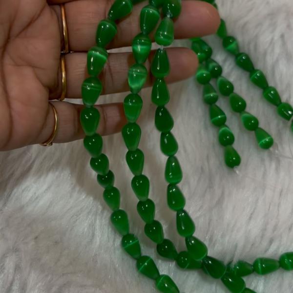 Monalisa Drop Shape Beads  Green 7x11mm