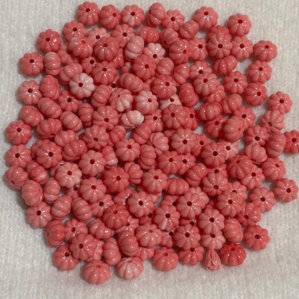 pumpkins  synthetic Beads peach 6.8x10 mm Pack of 5