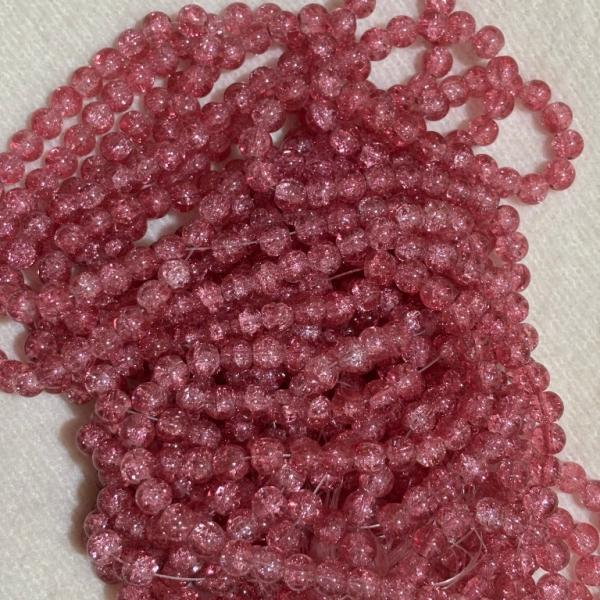 Crackle Beads Plain Light Maroon 8.2x7.5mm