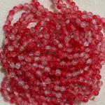 Crackle Beads Marble White & Red 8.2x7.5mm