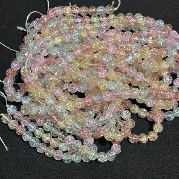 Crackle Beads Premium spring Pastel round 7.5x8mm