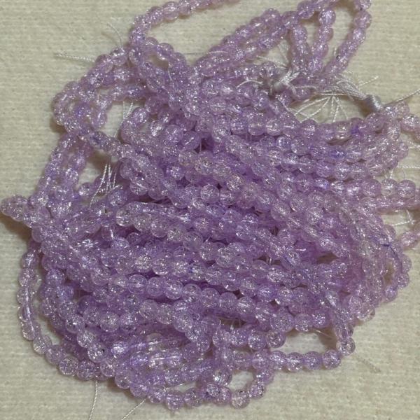 Crackle Beads Premium  Lavender round 6mm