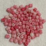 Rose Flower  Bud Synthetic Beads Baby pink 9 X 7.4 mm Pack Of 10 Pcs