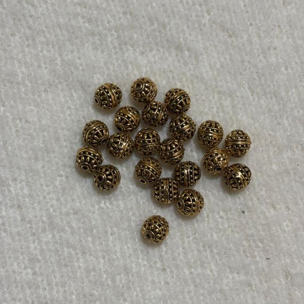 Antique Gold  Nakshi balls  8.1x8mm Sold By 1 pc