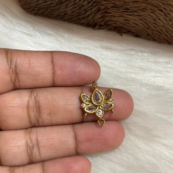 White Stone Lotus Charms