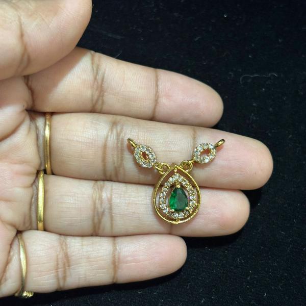 Mehandhi Finish Small Green Pendants