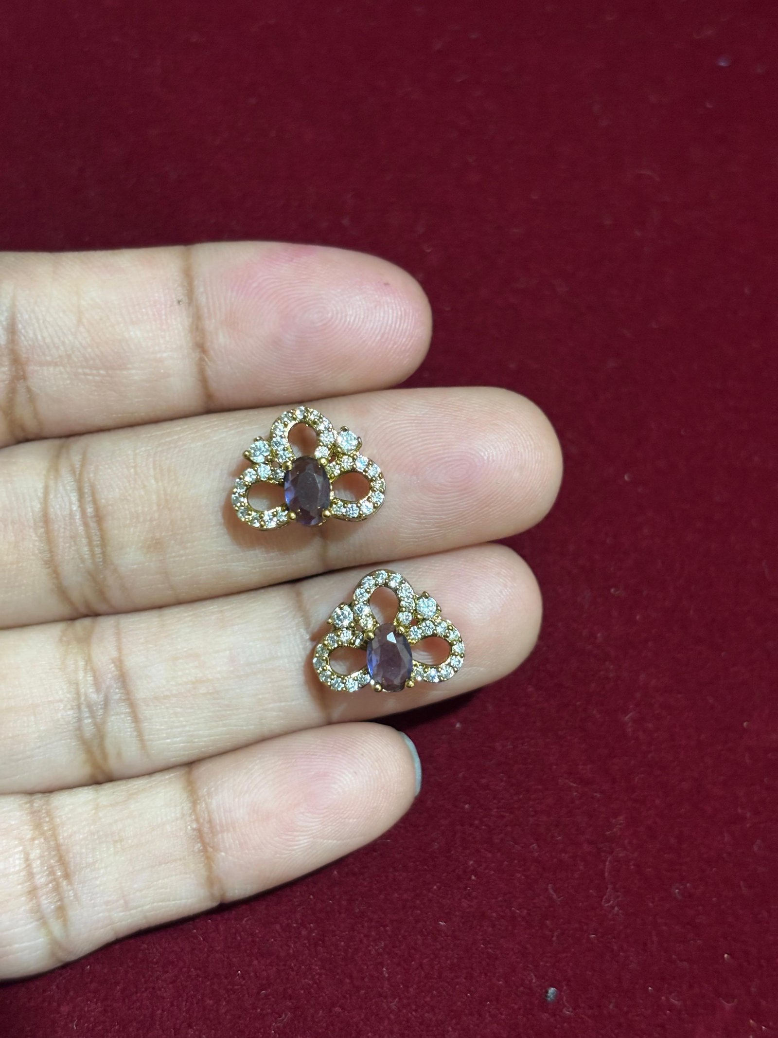 Mehandi Finish Small Side Pendants ,set of 1 pair, Colours available