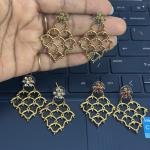 Gold Finish layer Earrings , colours available , select Colour, set of pair