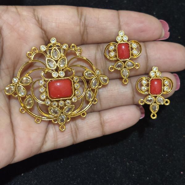 Coral Pendant with Earrings , sold by 1 pc