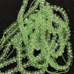Light Parrot Green Crystal Glass Rondelle Shape Beads 6 X 11 mm