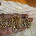 Premium Nakshi Finish Lakshmi Devi Pendant with Earings