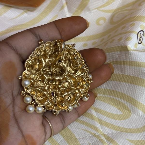 Premium Nakshi Finish Lakshmi Devi Pendant with Earings