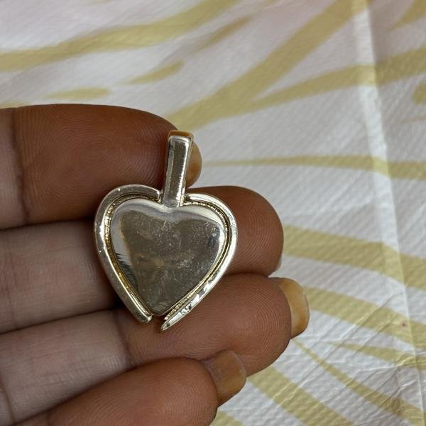 Anti-Tarnish CZ Open Heart Pendant, Sold by 1 Pc