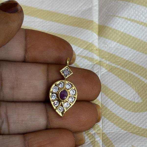 Gold Finish Mango Shape Pendant , Sold by 1 Pc , Please Select Colour