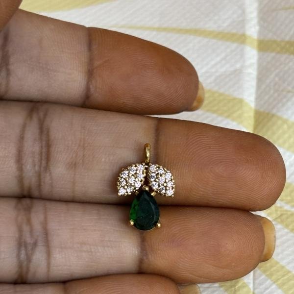 Gold Finish Green Charms, sold by 1 pc
