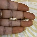Victorian CZ Connectors with 5 Holes back side , set of 1 pair