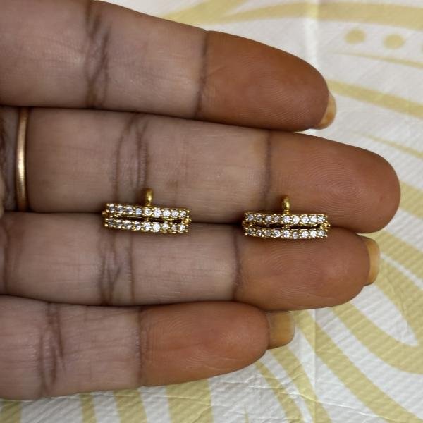 Victorian CZ Connectors with 5 Holes back side , set of 1 pair
