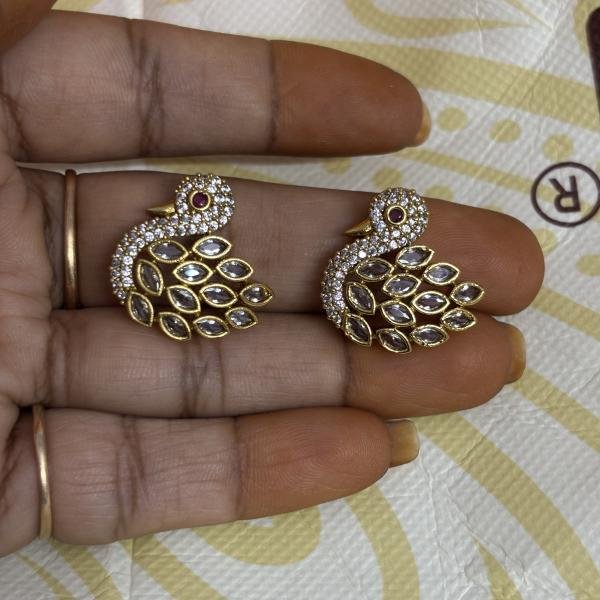 Victorian Swan Side Pendants with 5 holes as shown in pic  , Set of Pair