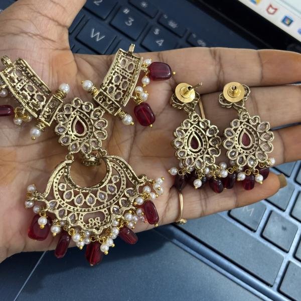 Victorian Rani haram Pendant with Earring