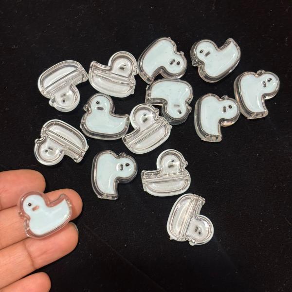 Clear Acrylic Sky Blue Duck Beads 21 X 20mm 