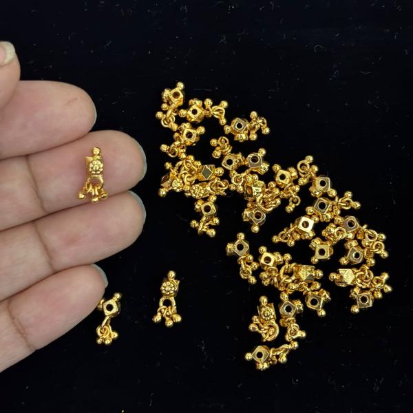 Micro Plated gold colour connector with gold metal ball hanggings