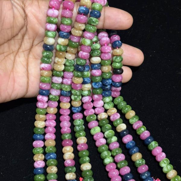 ONYX   rondelle smooth beads multi colour 5mm