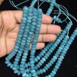 ONYX   rondelle smooth beads sea blue colour 5mm