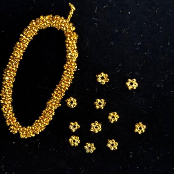 Micro Plated Charkri Flowers 4mm width