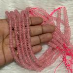 ONYX   rondelle smooth beads Baby Pink colour 3.5mm
