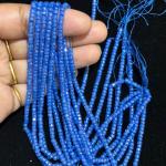 CZ American Beads Blue Colour 3mm 